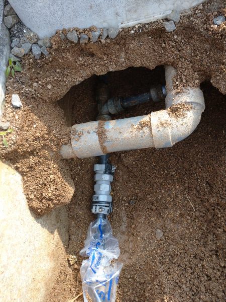 愛媛県松山市内で井戸水配管の漏水調査