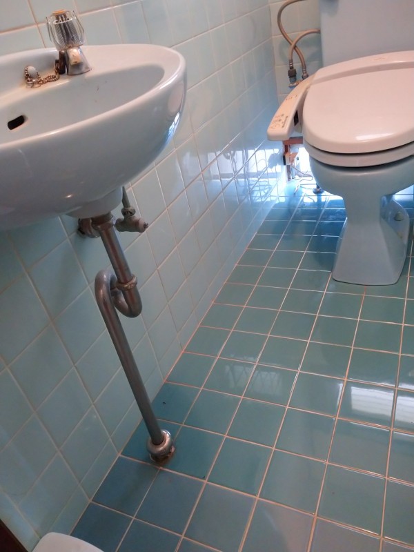 トイレのタイル下で水漏れサムネイル